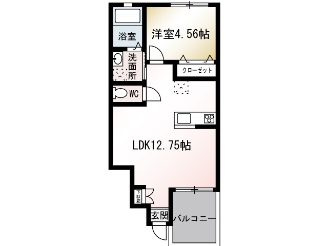 Pomme chaton(ポムシャトン) 102号室 間取り