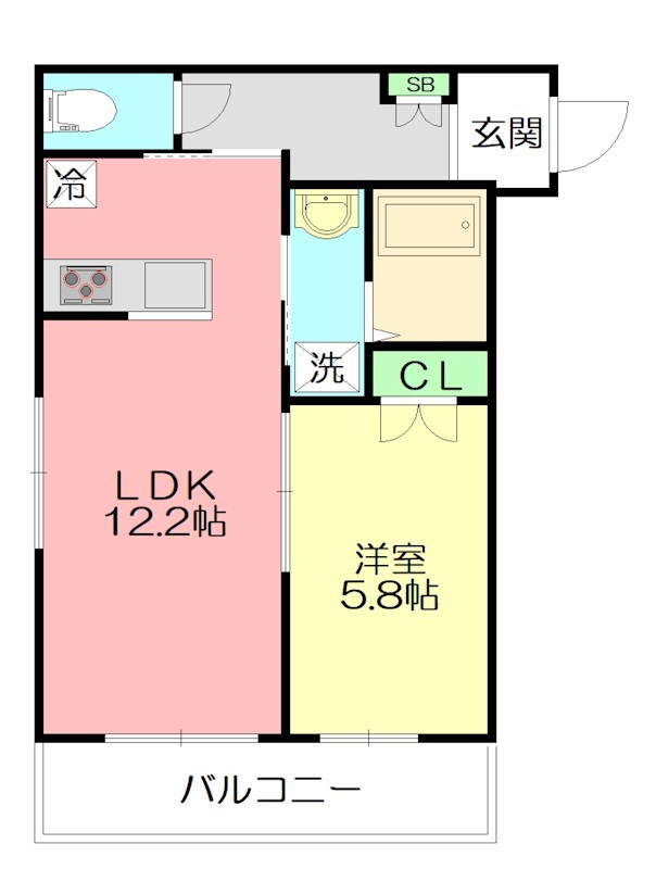 サン プランドール 105号室 間取り