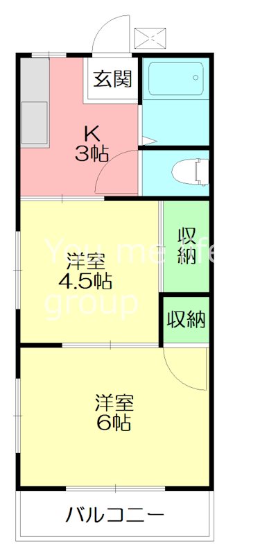 湘南グリーンハイム 3D号室 間取り