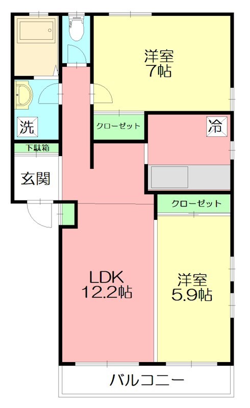 ラ・クエスタゆめが丘E棟 203号室 間取り