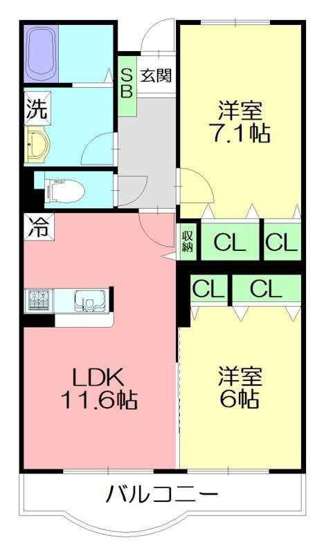シンフォニア 302号室 間取り