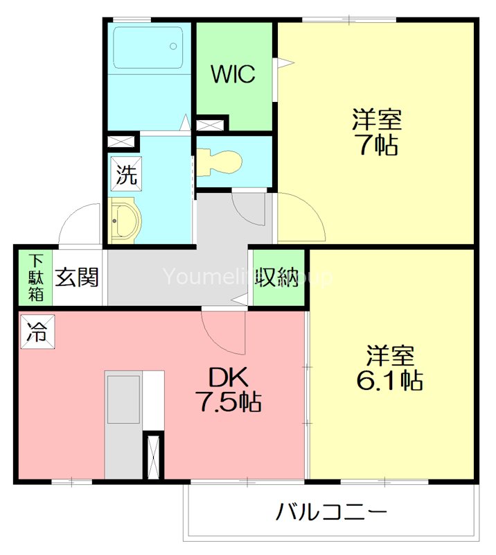 ローズコート開成Ｃ 201号室 間取り