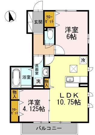 ソシア　フジケン　A 101号室 間取り
