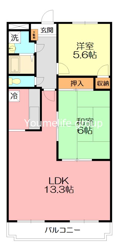 セジュール妻田 503号室 間取り