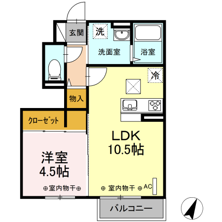 グリーンルーム湘南 102号室 間取り