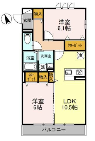 コンフォート湘南 301号室 間取り