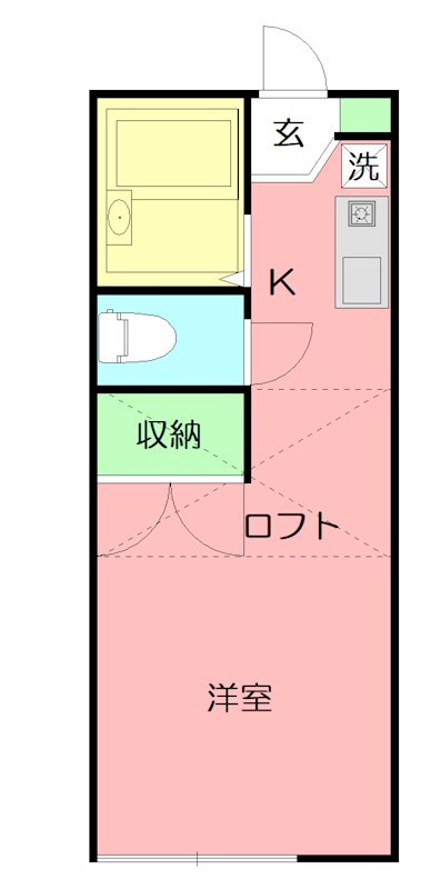 リュエル高倉  105号室 間取り