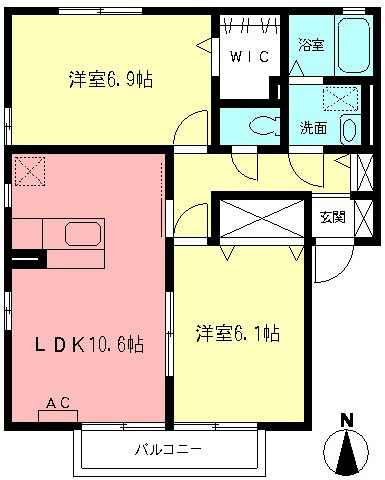 アンソレイユ 202号室 間取り