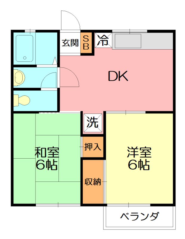 第2平賀ハイツ 202号室 間取り