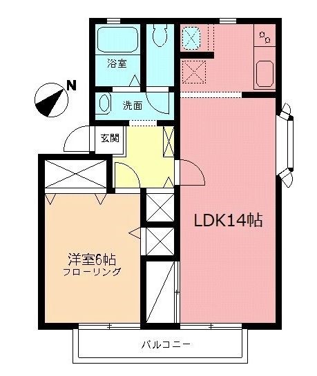 善行坂ビレッジⅠ 201号室 間取り