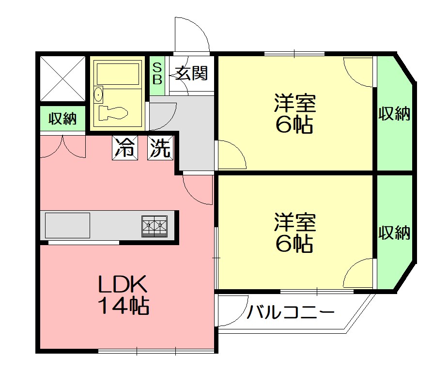 第12明智ビル 302号室 間取り