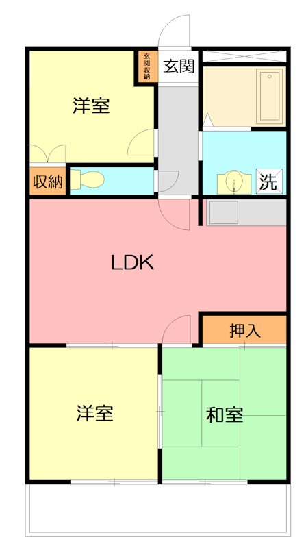 サニーレジデンス平塚Ⅱ 105号室 間取り