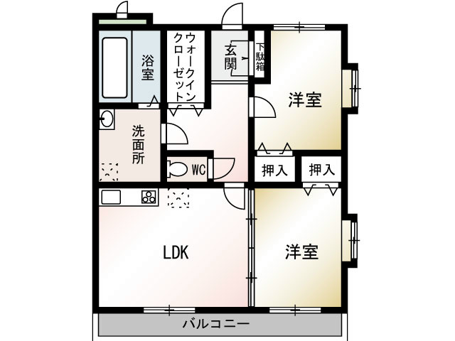 フルパレスⅡ 401号室 間取り