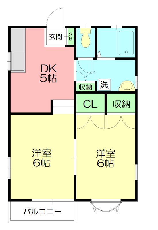 カーサ南 201号室 間取り