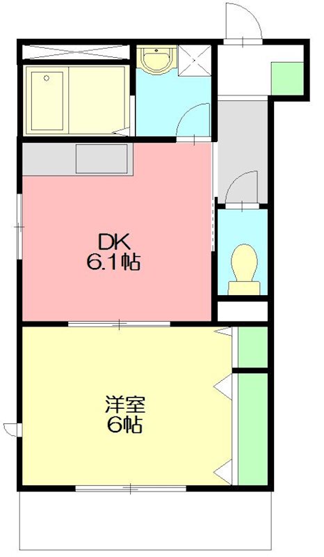 由比ガ浜ハイム 203号室 間取り