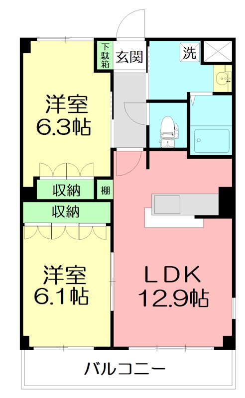 TNM鎌倉（ティーエヌエムカマクラ） 603号室 間取り