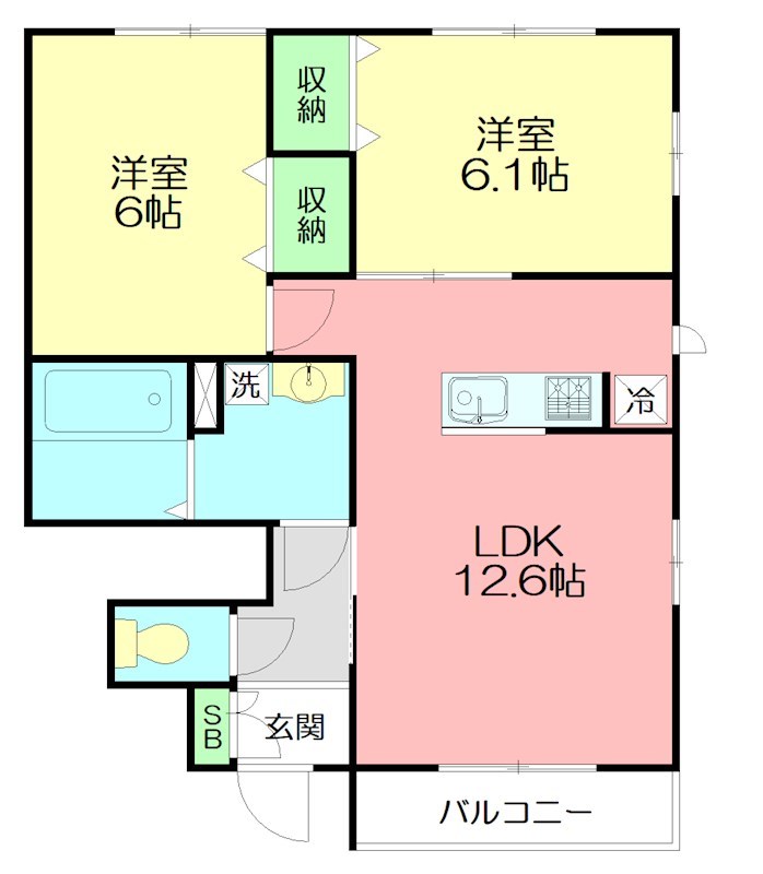 ファミール片岡 202号室 間取り