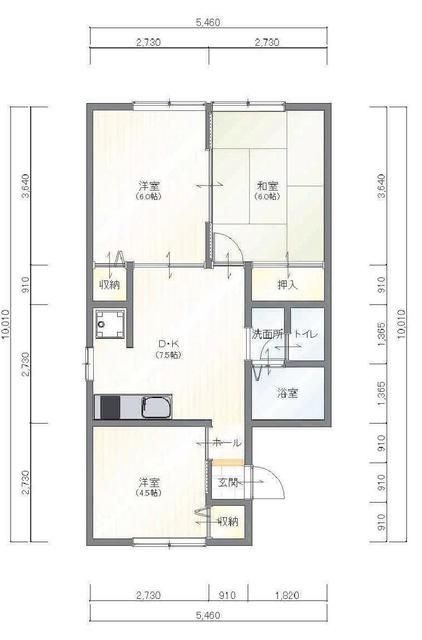 尾﨑ハイツ 201号室 間取り
