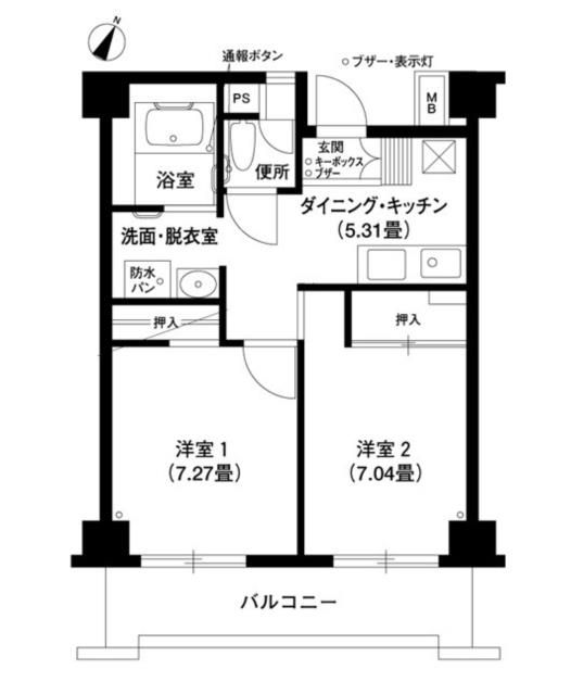芦谷の杜 302号室 間取り