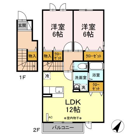 サンコート矢崎 201号室 間取り
