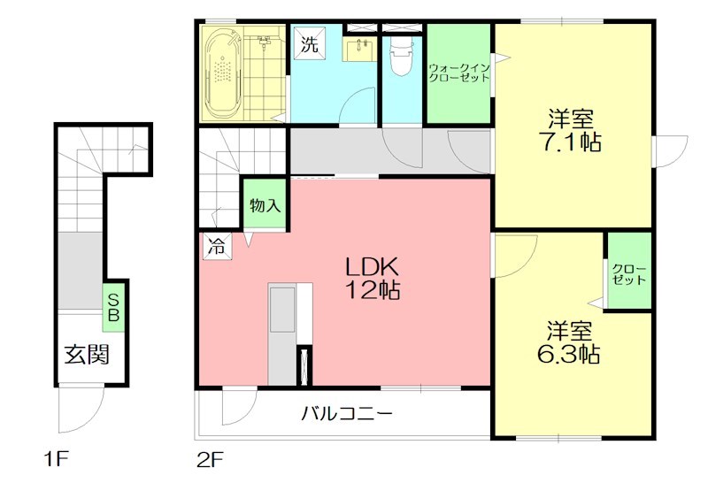 ラフォレスト 203号室 間取り