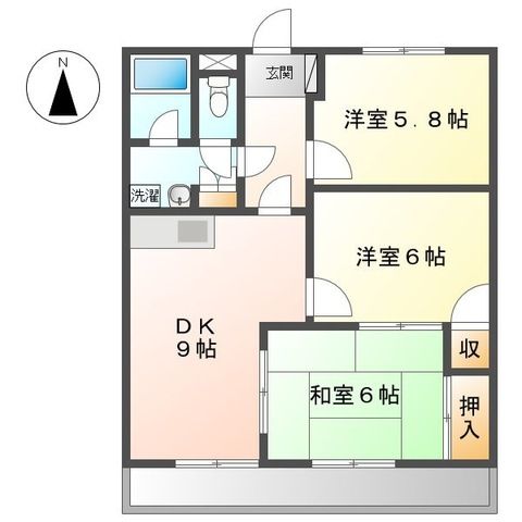 グリーンヒルズ香川 302号室 間取り