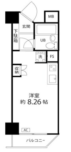 ペルソナージュ横浜 106号室 間取り