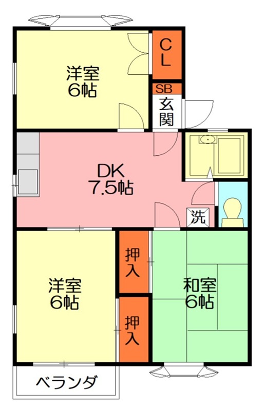 エスポアール湘南Ⅱ 205号室 間取り