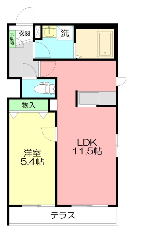 ブルー　シエル 101号室 間取り