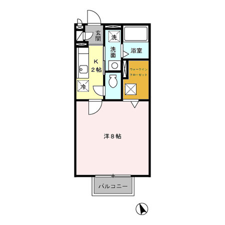 ドルフ・花みずきK 107号室 間取り