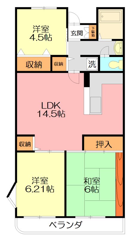 ビューハイム湘南 303号室 間取り