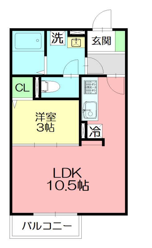 laid-back 102号室 間取り