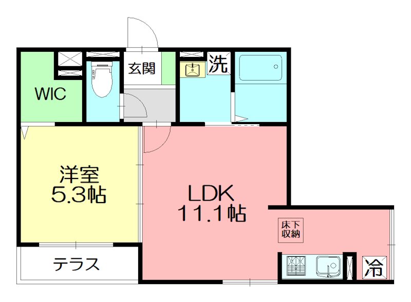 グランウェル 101号室 間取り