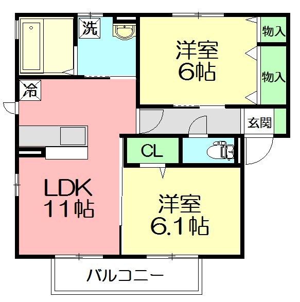 テラスヒルズサイド 201号室 間取り