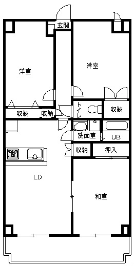 セジュール妻田 105号室 間取り