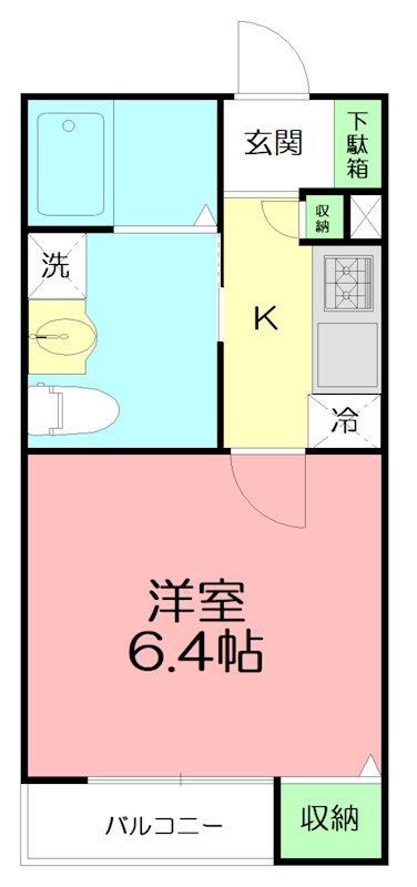 ベルメント袖ヶ浜  103号室 間取り