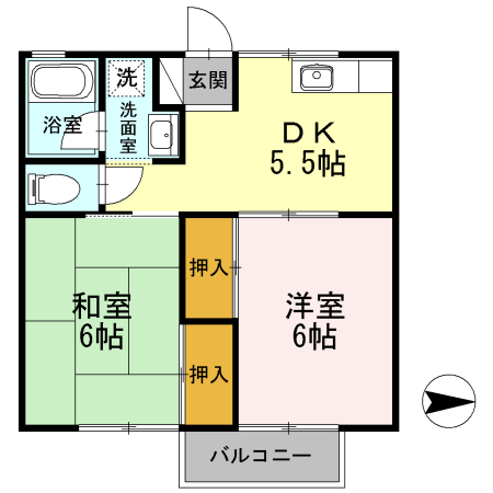 遠藤ハイツ 203号室 間取り