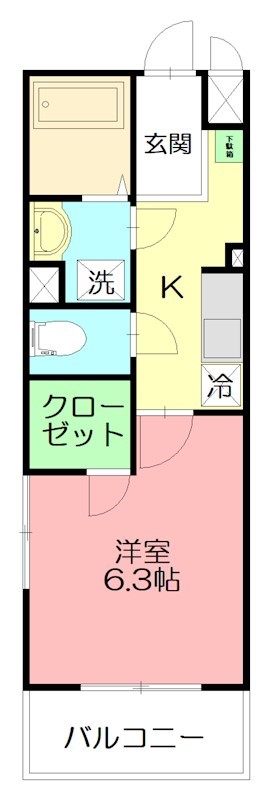 カレッジヒルズD   203号室 間取り