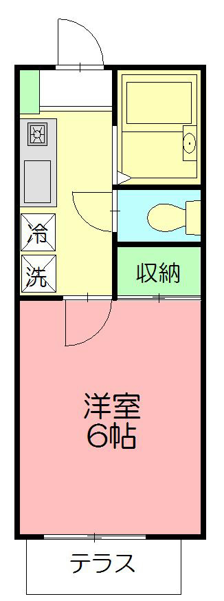 ベルビュー六会 102号室 間取り