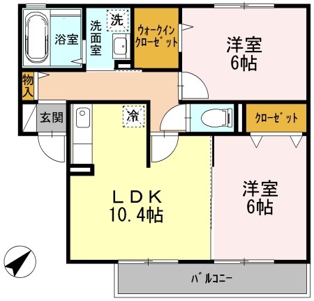 イースタン秦野 202号室 間取り