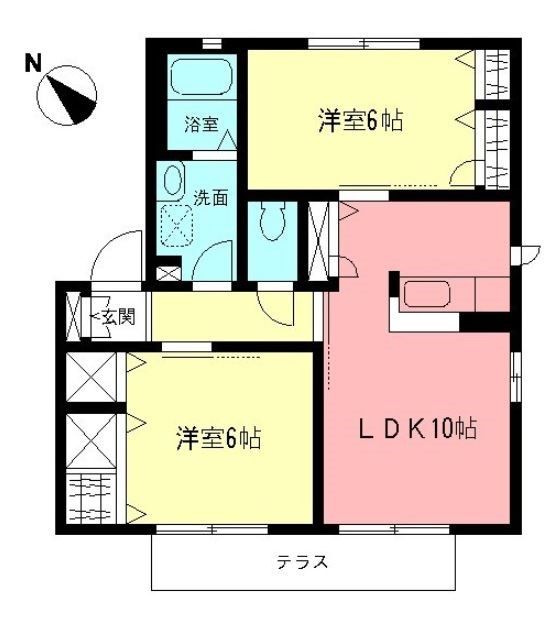 テラスⅤ 101号室 間取り