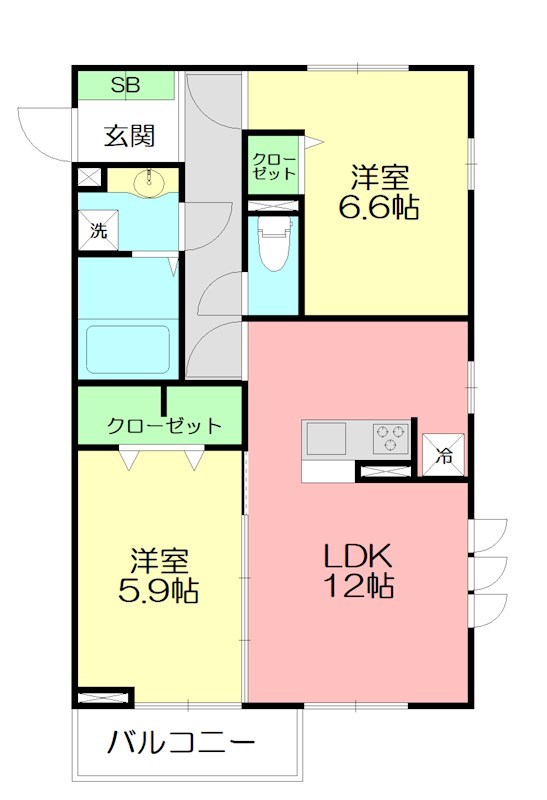 サンライズ 201号室 間取り