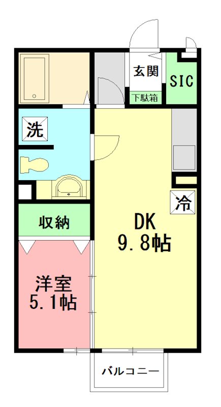 シティーパル楓 205号室 間取り
