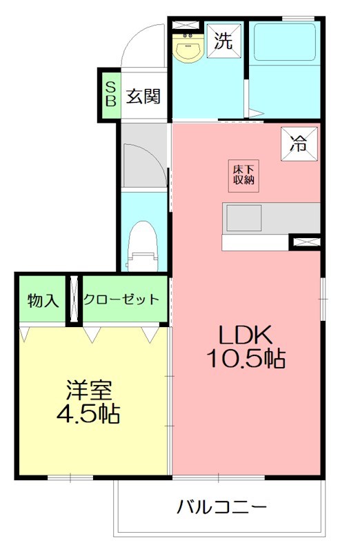 グランモア柳川 201号室 間取り