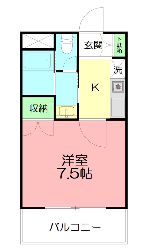 フラットYM2 313号室 間取り