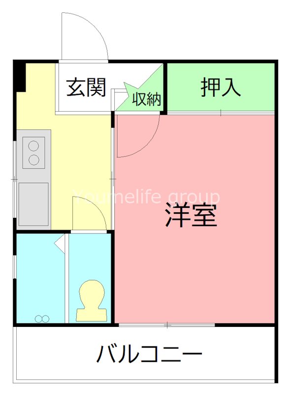 西海岸コーポ 301号室 間取り