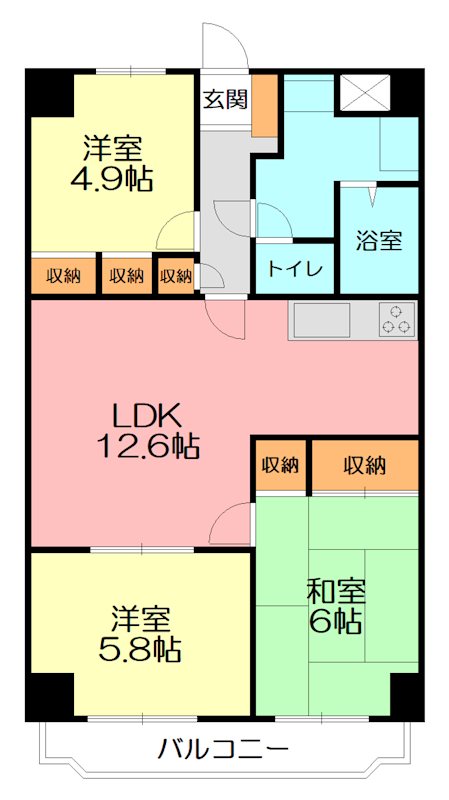 ロイヤルシティ東戸塚A 106号室 間取り