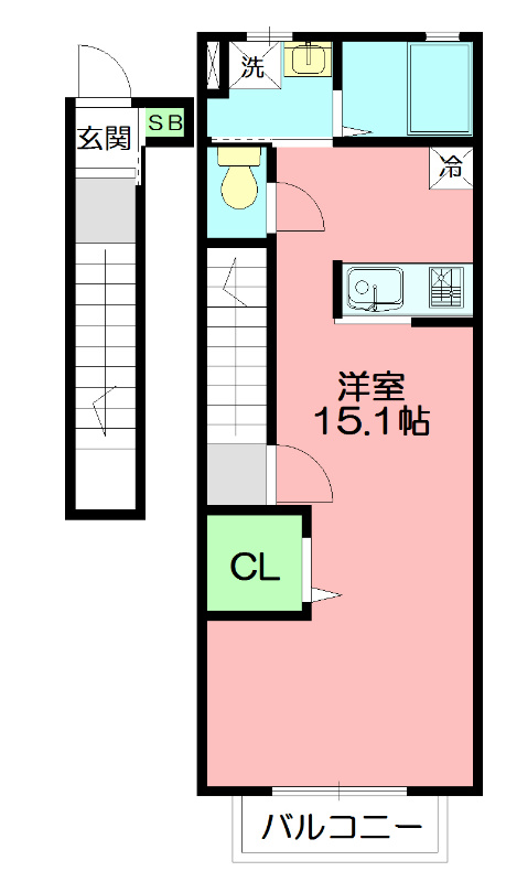 グリーンヒルC  202号室 間取り