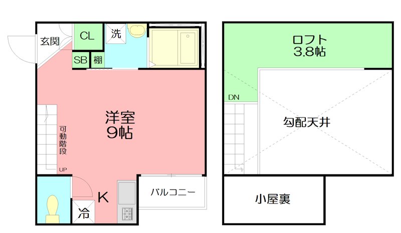 lifeship 湘南辻堂 ミコノス 203号室 間取り