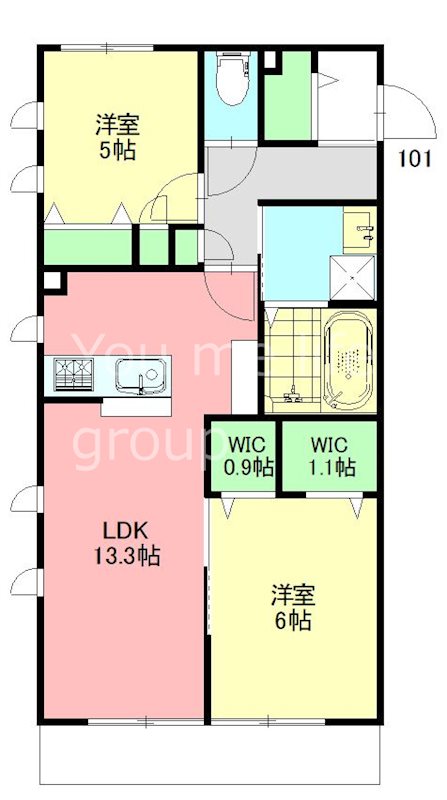 エルキュール湘南 101号室 間取り